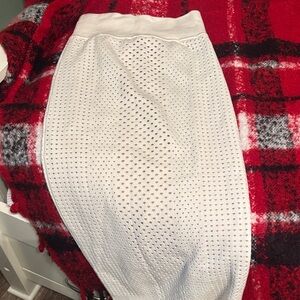 Express White Perforated Pencil Skirt